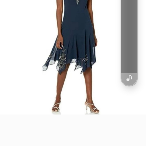 NWT attached. J KARA flutter sleeve cocktail dress. BLACK, BEADS, size 16P - Picture 2 of 8